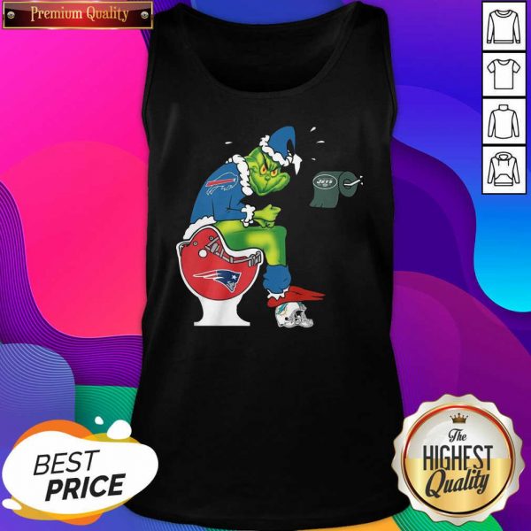 The Grinch New York Jets Shit On Toilet New England Patriots And Other Teams Christmas Tank Top- Design By Sheenytee.com