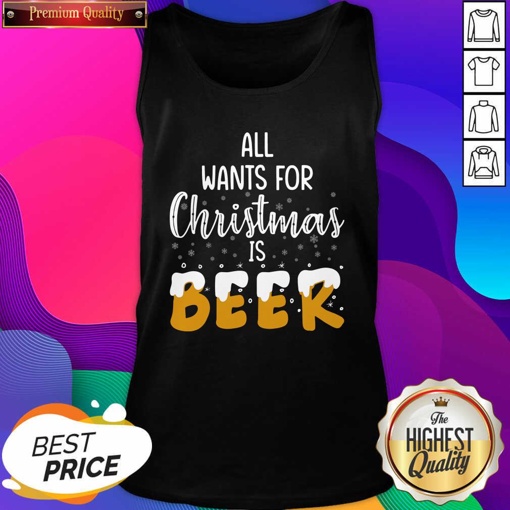  All Wants For Christmas Is Beer Tank Top- Design By Sheenytee.com