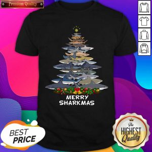 Sharks Tree Merry Sharkmas Shirt- Design By Sheenytee.com