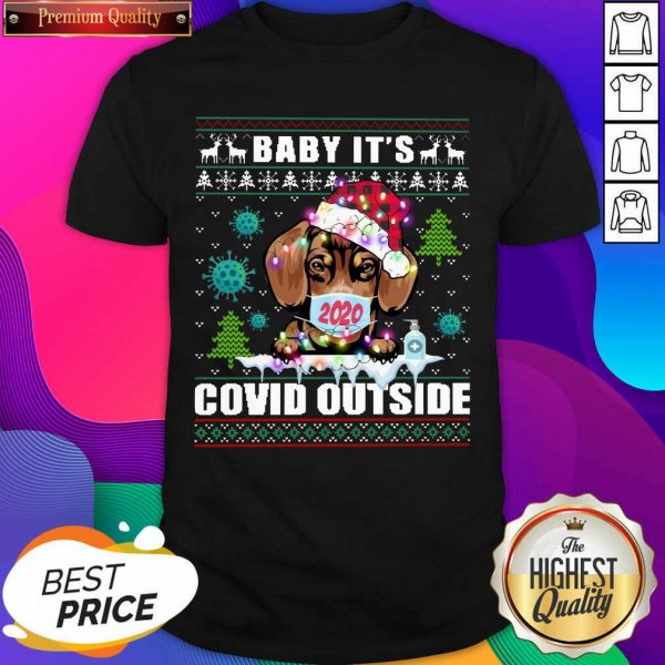 Baby It’s Covid Outside Chihuahua Wear Hat Santa With Mask Ugly Christmas Shirt- Design By Sheenytee.com