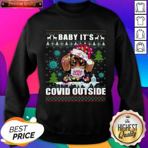 Baby It’s Covid Outside Chihuahua Wear Hat Santa With Mask Ugly Christmas Sweatshirt- Design By Sheenytee.com