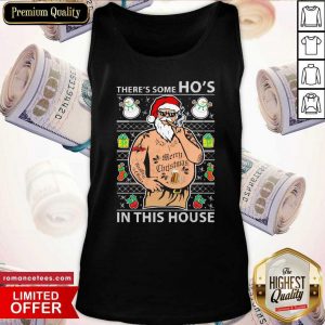 Santa Wap There’s Some Ho’s In This House Christmas Tank Top- Design By Sheenytee.com