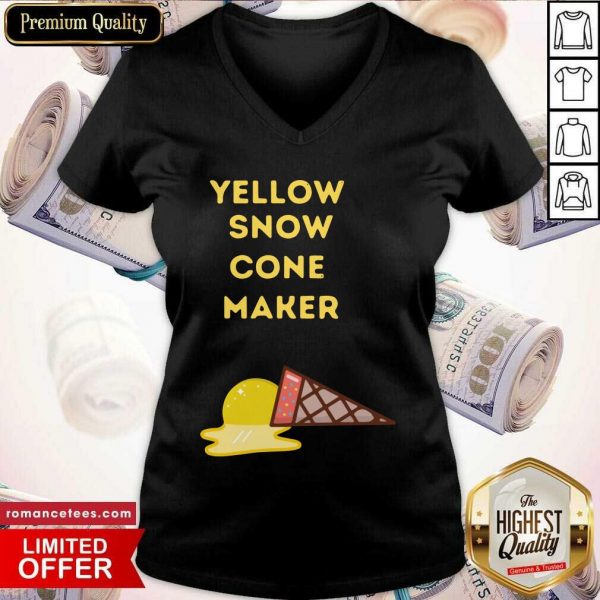 Yellow Snow Cone Maker V-neck- Design By Sheenytee.com