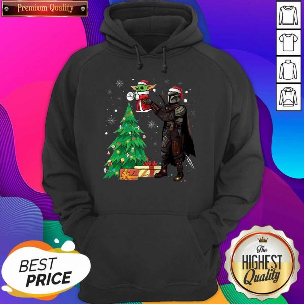 Darth Vader and Baby Yoda Santa tree Christmas Hoodie- Design By Sheenytee.com