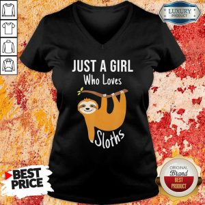 Just A Girl Who Loves Sloths V-neck- Design By Sheenytee.com