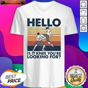 Muay Thai Hello Is It Knee You’Re Looking For Vintage V-neck- Design By Sheenytee.com