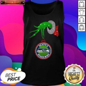 Grinch Hand Holding Seattle Seahawks Christmas Tank Top- Design By Sheenytee.com