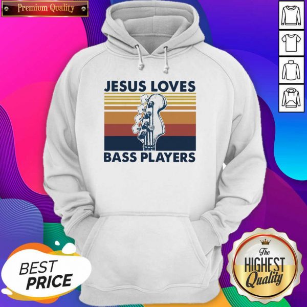 Jesus Loves Bass Players Guitar Vintage Retro Hoodie- Design By Sheenytee.com