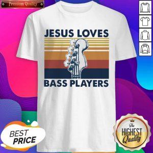 Jesus Loves Bass Players Guitar Vintage Retro Shirt- Design By Sheenytee.com