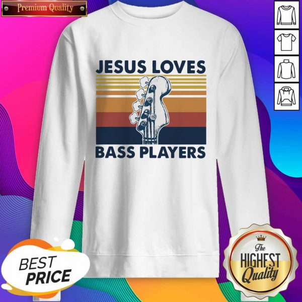 Jesus Loves Bass Players Guitar Vintage Retro Sweatshirt- Design By Sheenytee.com