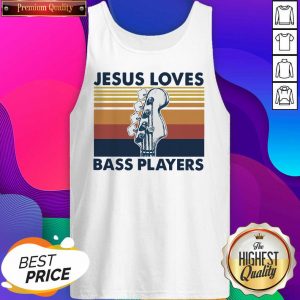 Jesus Loves Bass Players Guitar Vintage Retro Tank Top- Design By Sheenytee.com