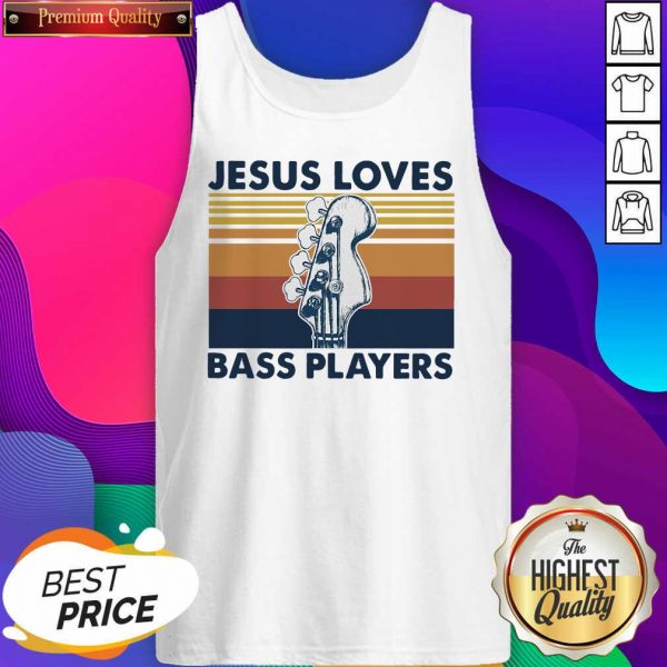 Jesus Loves Bass Players Guitar Vintage Retro Tank Top- Design By Sheenytee.com