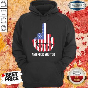 Confident Fuck Biden And 9 Fuck You Too USA Flag Hoodie - Design by Sheenytee.com