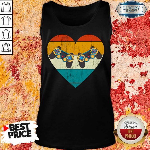 Happy Heart Video Gamer Mens Valentines Day 2 Tank Top