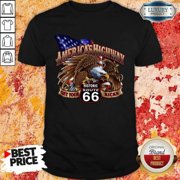 Happy Large Eagle Americas Historic Route 66 Shirt