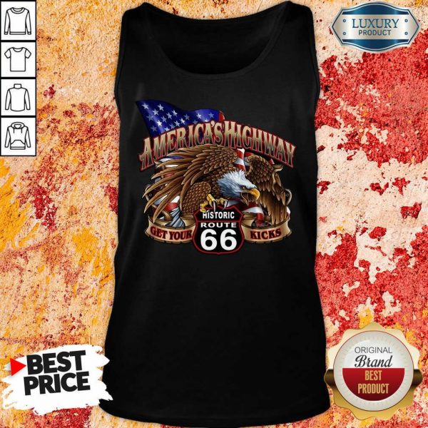 Happy Large Eagle Americas Historic Route 66 Tank Top