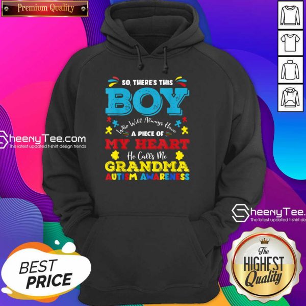 Boy Calls Me Grandma 9 Autism Awareness Hoodie - Design by Sheenytee.com