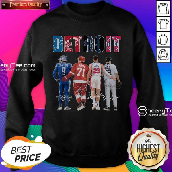 Detroit 4 Stafford Larkin Griffin Mize Signatures Sweatshirt - Design by Sheenytee.com