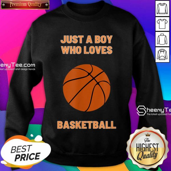 Just A Boy Who Loves 1 Basketball Sweatshirt - Design by Sheenytee.com