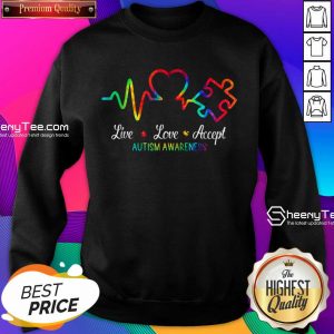Live Love Accept 2 Autism Awareness Tie Dye Sweatshirt - Design by Sheenytee.com