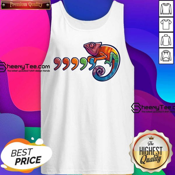 Comma Chameleon Funny 80s Throwback Tank Top