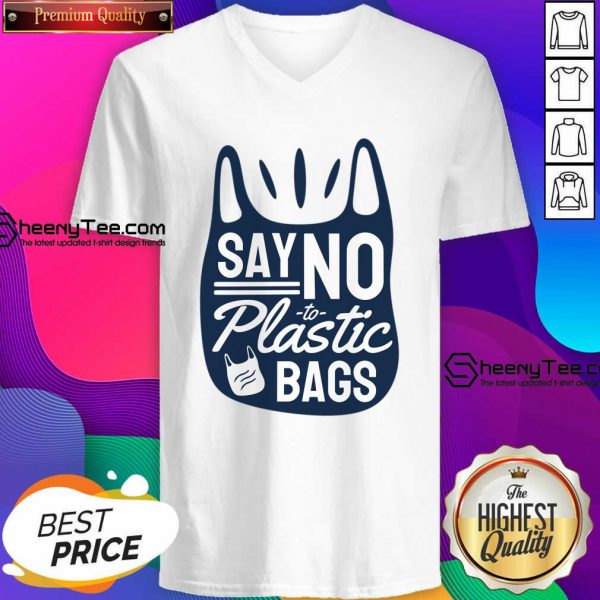 Say No To Plastic Bags V-neck