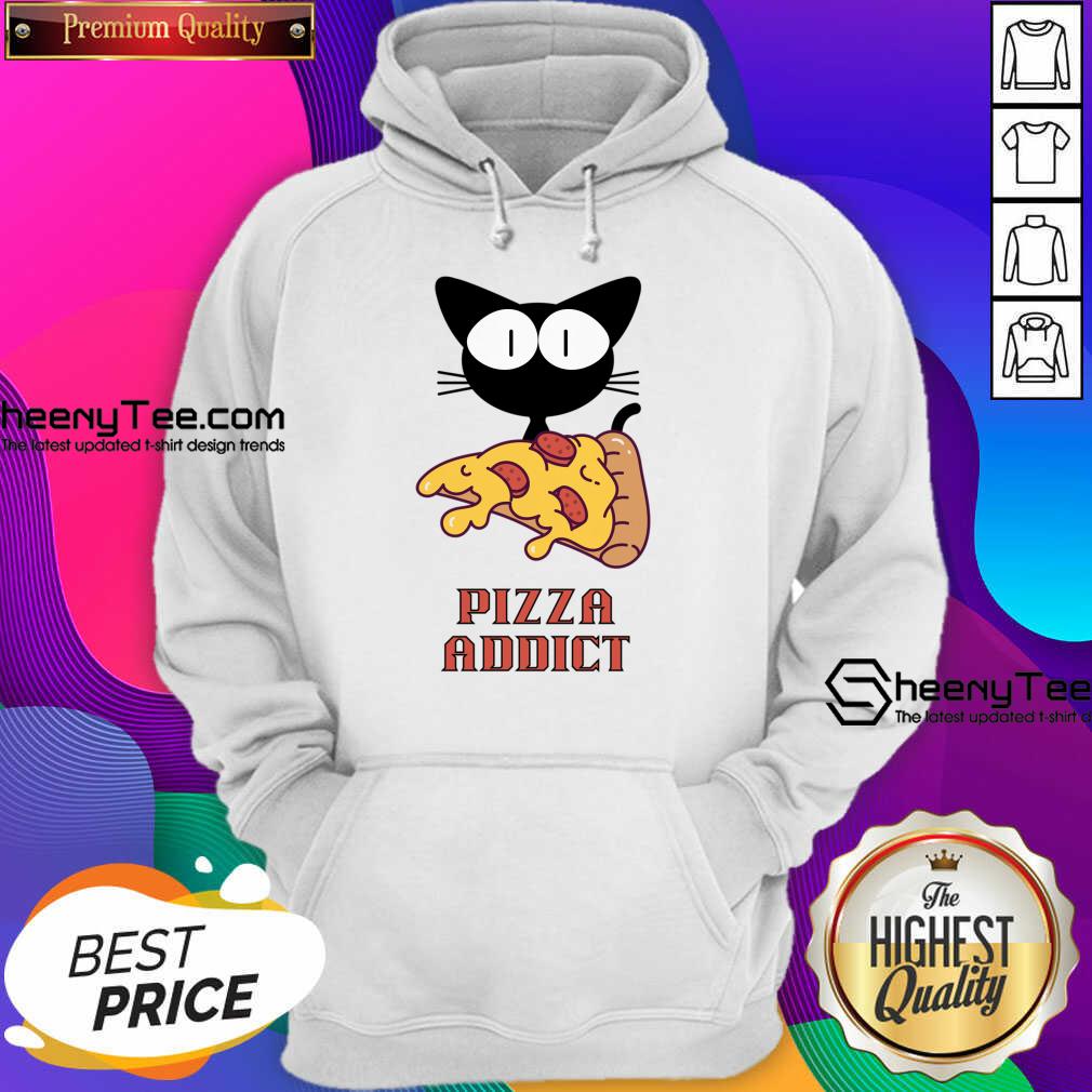 Cat Eating A Pizza Addict Hoodie
