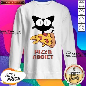 Cat Eating A Pizza Addict Sweatshirt