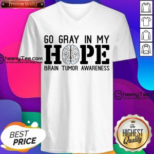 Go Gray In My Hope Brain Tumor Awareness V-neck
