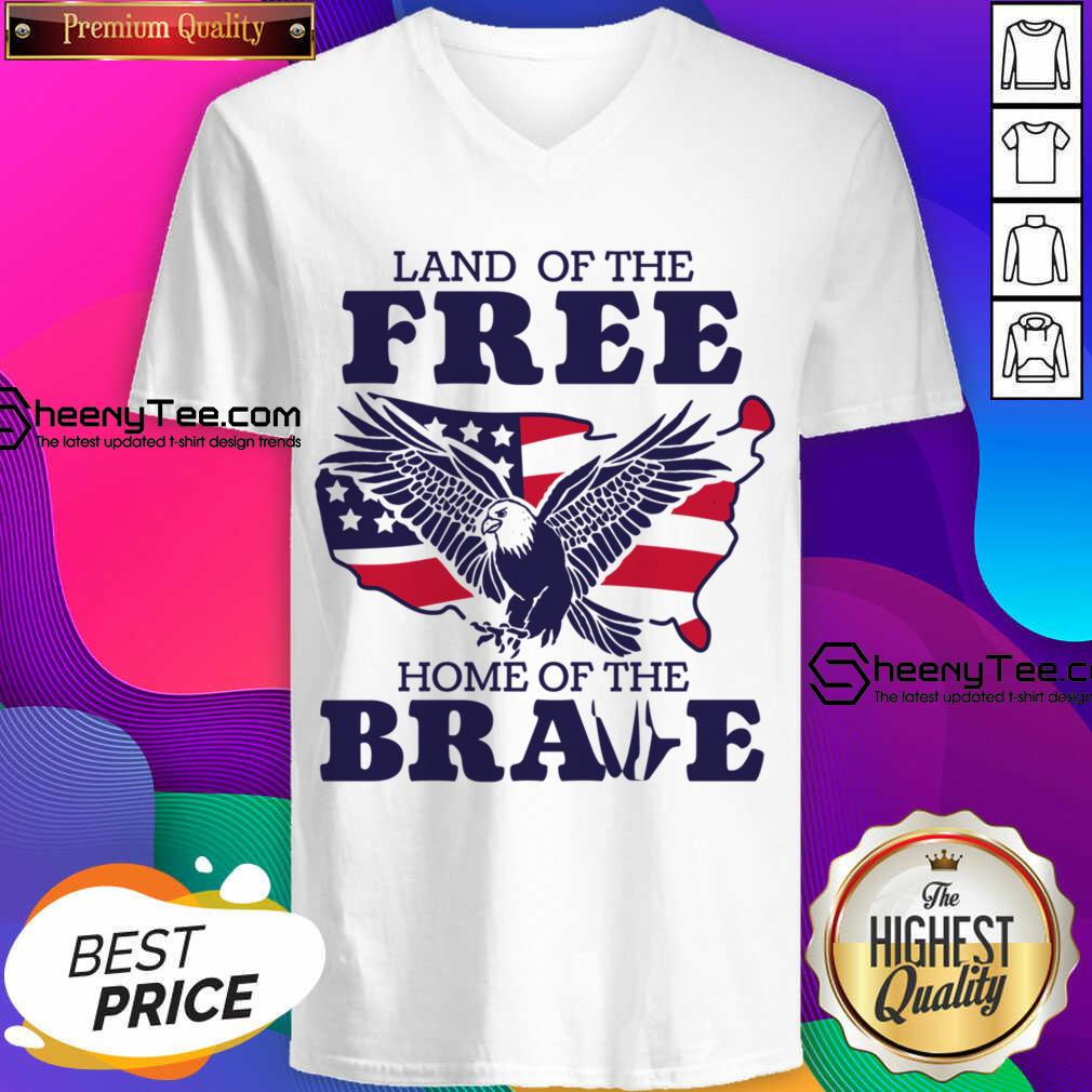 Land Of The Free Home Of The Brave V-neck