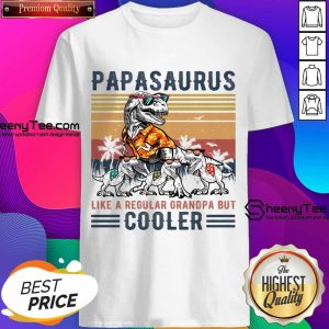 Papasaurus Like A Regular Grandpa But Cooler Dinosaur Shirt