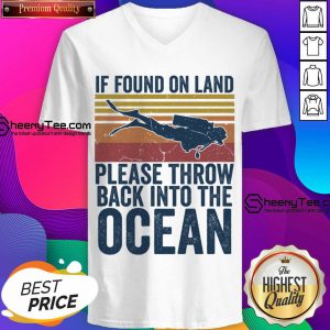If Found On Land Please Throw Back Into The Ocean Vintage V-neck