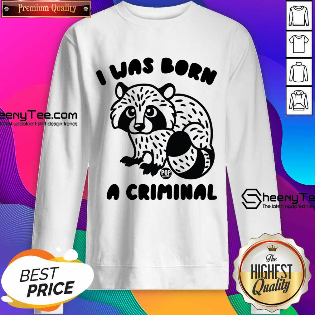 Raccoon I Was Born A Criminal Sweatshirt