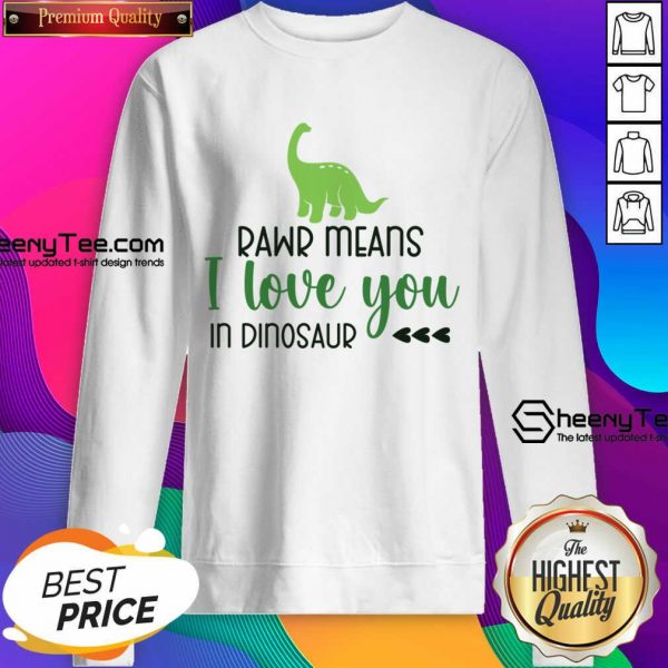 Rawr Means I Love You In Dinosaur Sweatshirt