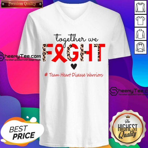 Together We Fight Team Heart Disease Warriors V-neck